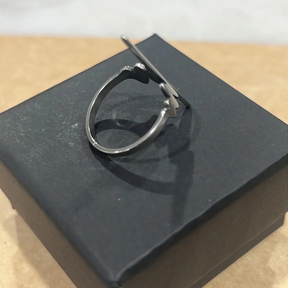 Stainless Steel Heartbeat Ring